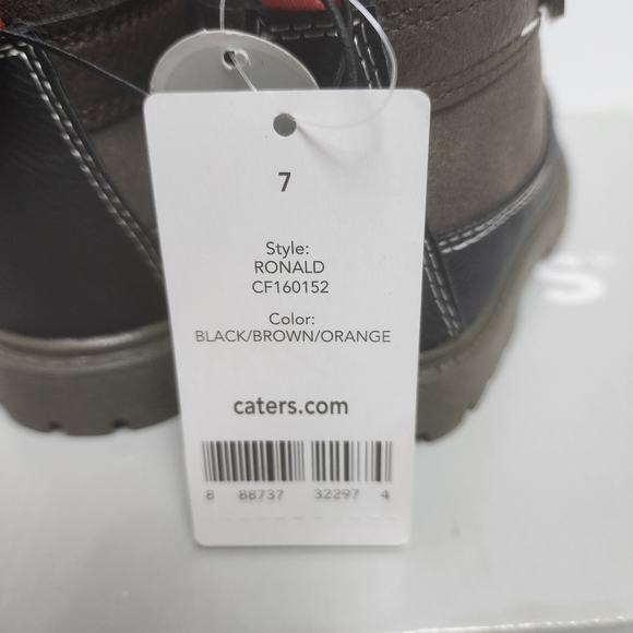 Carters Ronald Brown Black Lace Up Toddler Boot Shoes Size 7 - Picture 6 of 6